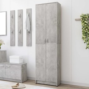 Armadio Corridoio Grigio Cemento 55x25x189 Cm Legno Multistrato /