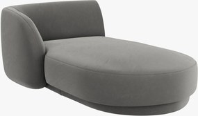 Chaise longue modulare Miley con bracciolo in velluto – L156 cm