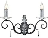 Applique Classica Amarilli Acciaio Nero Argento 2 Luci E14