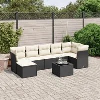 Set Divani da Giardino con Cuscini 8 pz Nero in Polyrattan 3263202