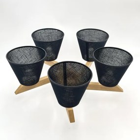 Brilagi - LED  Lampadario a plafone ANTHONY 5xE14/40W/230V quercia/nero