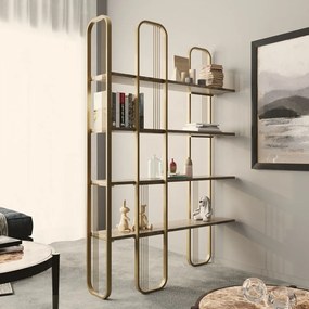 Scaffale in pino con decorazioni in oro 125x180 cm Sierra - Kalune Design