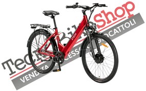 Bicicletta Elettrica A Pedalata Assistita Z-Tech ZT-83 Venezia Trekking 36v 12Ah colore Rosso