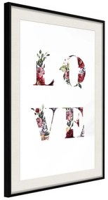 Poster  Floral Love  Cornice Quadri Cornice nera con pass-partout, Larghezza x Altezza Home decor 20x30