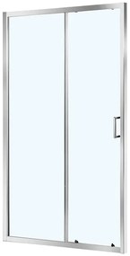 Porta doccia scorrevole Zesk L 100 x H 190cm, Sp. 6 mm in vetro vetro senza finitura / trasparente profilo cromo