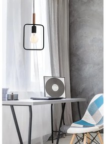 Lampadario a sospensione con filo FRAME 1xE27/60W/230V nero