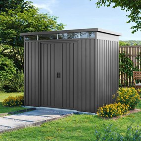 PRIMEYARD Casetta da giardino 200 x 110 cm, grigio perla - (GFPV01008)