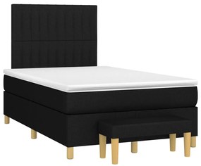 Giroletto a molle con materasso nero 120x190 cm in tessuto