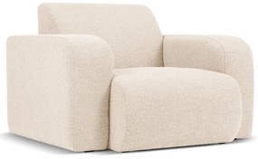 Poltrona beige in tessuto bouclé Molino - Micadoni Home