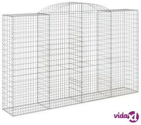 vidaXL Cesti Gabbioni ad Arco 6 pz 300x50x180/200 cm Ferro Zincato