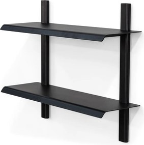 Mensola nera in metallo con ripiani multipli 60 cm Hola – Spinder Design