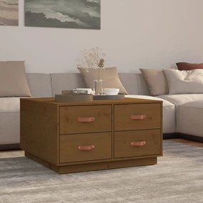 Tavolino Da Salotto Ambra 80x80x45 Cm Legno Massello Di Pino /