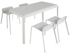 Tavolo da pranzo per giardino Idaho NATERIAL struttura e superficie in Alluminio  grigio per 4 persone 144x70cm