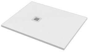 Piatto doccia in carbonato di calcio Horus bianco L 80 x L 100 x H 2.7 cm opaco effetto pietra