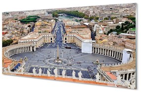 Pannello paraschizzi cucina Panorama di Piazza del Vaticano di Roma 100x50 cm