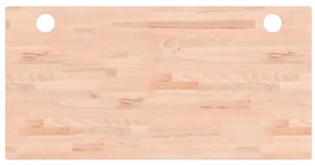 Piano scrivania 100x50x2,5 cm in legno massello di faggio