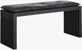 Panca in legno con cuscino in pelle Rib
