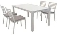 DAVID - set tavolo da giardino con sedie allungabile 160/240x90 Colore: Tortora, Posti: 4