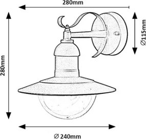 Brilagi - Lampada da parete esterna MOLDE 1xE27/60W/230V IP44 nera