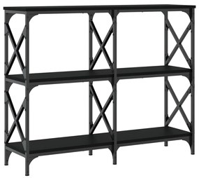 Tavolino Consolle Nero 100x28x80,5 cm in Legno Multistrato