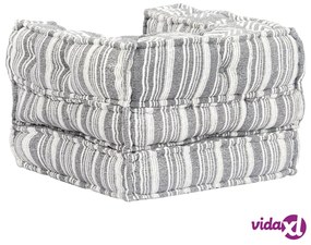 vidaXL Pouf Modulare in Tessuto Grigio a Strisce