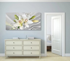 Quadro su tela – Giglio bianco su sfondo interessante