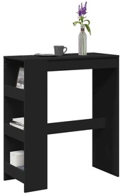 Tavolo Bar Con Rastrelliera Nero 90x40x103,5 Cm Multistrato /