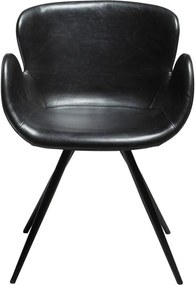 Sedia da pranzo nera in imbottito con braccioli Gaia – DAN-FORM Denmark