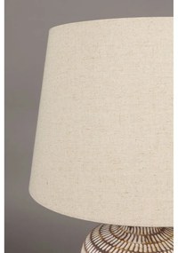 Lampada da tavolo beige con paralume in lino Russel - Dutchbone