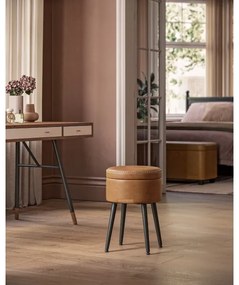 Pouf in pelle CORE colore cognac