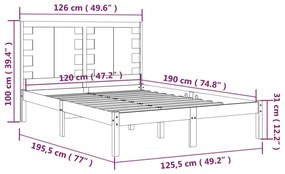 Giroletto Bianco in Legno Massello 120x190 cm Small Double