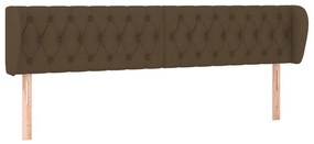 Testiera ad orecchio marrone scuro 203x23x78/88 cm in tessuto