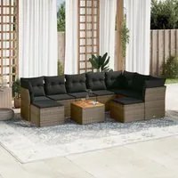 Set Divano da Giardino 10 pz con Cuscini Grigio in Polyrattancod mxl 113887