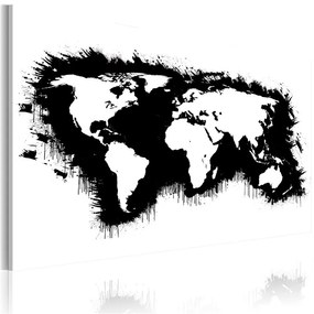 Quadro Mappa del mondo monocromatica