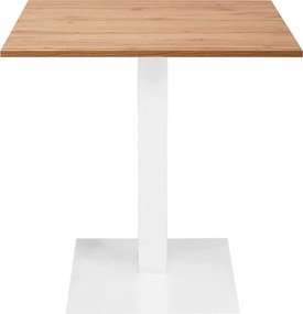 Tavolo bar ristorante 70x70 cm base bianca piano laminato Rovere H 75