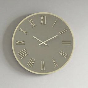 Orologio rotondo D80 cm in Laminam Ardesia con dettagli Oro LAZARUS