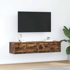 Mobili Tv 2 Pz Rovere Fumo 60x31x25,5 Cm Legno Multistrato /