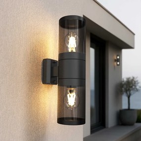 Applique E27 Cilindrica Bidirezionale, IP54 da Esterno - Nera Base E27