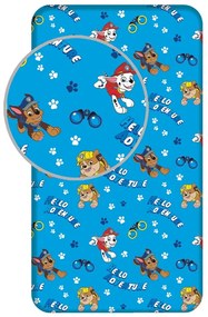 Lenzuolo con angoli per bambini blu in cotone per letto singolo 90x200 cm Paw Patrol – Jerry Fabrics