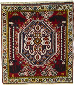 Shiraz Tappeto persiano 70 x 60 Rosso (Iran) Annodato A Mano