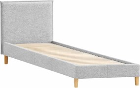 Letto singolo imbottito grigio con griglia 90x200 cm Tina - Ropez