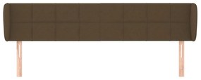 Testiera ad orecchio marrone scuro 163x23x78/88 cm in tessuto