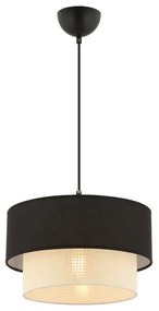 Lampada a sospensione ECHO con cavo 1xE27/60W/230V, nero/crema