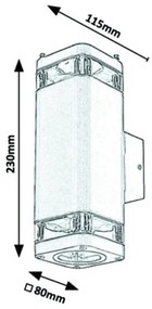 Rabalux - Applique da esterno 2xGU10/25W/230V IP44 nero