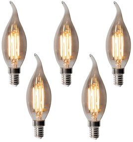 Set di 5 lampadine LED E14 dimmerabili BXS35 fumé 4W 300 lm 2200K