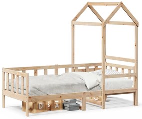 Dormeuse Con Tetto 90x200 Cm İn Legno Massello Di Pino /