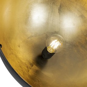 Lampada da terra industriale nera 50 cm con oro regolabile - Magnax