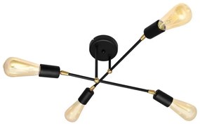 Lampadario a plafone ROSETTE 4xE27/15W/230V nero/dorato