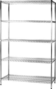 Scaffale 5 Ripiani 120x45x200 cm in Metallo Cromato Tosini...