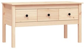 Tavolino da salotto 102x49x55 cm in legno massello di pino